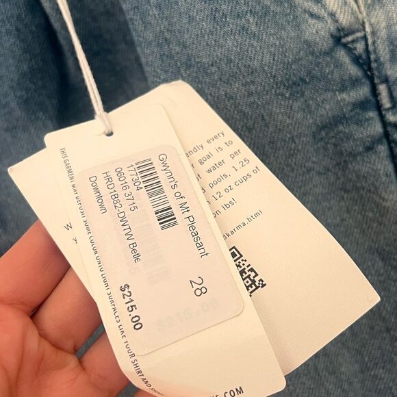 AG Adriano Goldschmied Renn Paper Bag Denim Jeans Wide Leg Belted NWT 28 - Picture 4 of 4